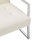 Fauteuil d'appoint en similicuir capitonné de style milieu de siècle - Glitzhome