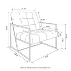 Fauteuil d'appoint en similicuir capitonné de style milieu de siècle - Glitzhome