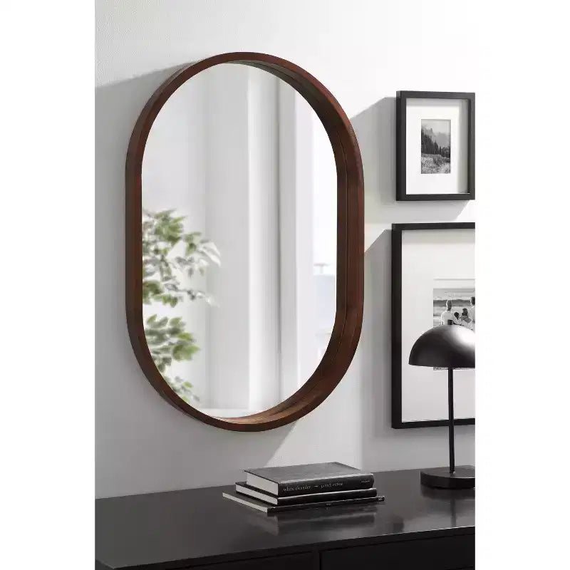 Miroir capsule Hutton Wood de Kate et Laurel, 24x36, Noyer marron