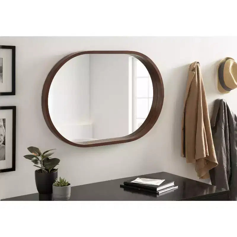 Miroir capsule Hutton Wood de Kate et Laurel, 24x36, Noyer marron