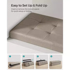 SONGMICS Banc de rangement ottoman pliable en cuir, supporte jusqu'à 300 kg
