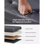 SONGMICS Banc de rangement ottoman pliable en cuir, supporte jusqu'à 300 kg