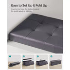 SONGMICS Banc de rangement ottoman pliable en cuir, supporte jusqu'à 300 kg