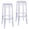 LeisureMod Averill Modern Barstool with Clear Acrylic Seat and Legs, Transparent Bar Height Chair for Kitchen Island or Home Bar