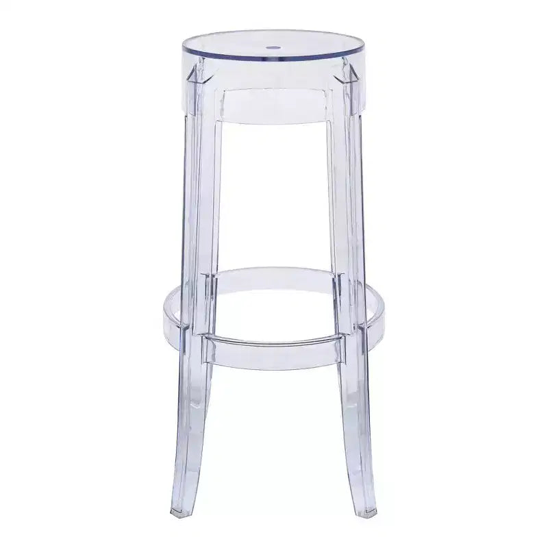 LeisureMod Averill Tabouret de Bar Moderne avec Siège et Pieds en Acrylique Transparent, Chaise Haute de Bar Transparente pour Îlot de Cuisine ou Bar à Domicile
