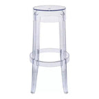 LeisureMod Averill Tabouret de Bar Moderne avec Siège et Pieds en Acrylique Transparent, Chaise Haute de Bar Transparente pour Îlot de Cuisine ou Bar à Domicile