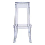 LeisureMod Averill Tabouret de Bar Moderne avec Siège et Pieds en Acrylique Transparent, Chaise Haute de Bar Transparente pour Îlot de Cuisine ou Bar à Domicile