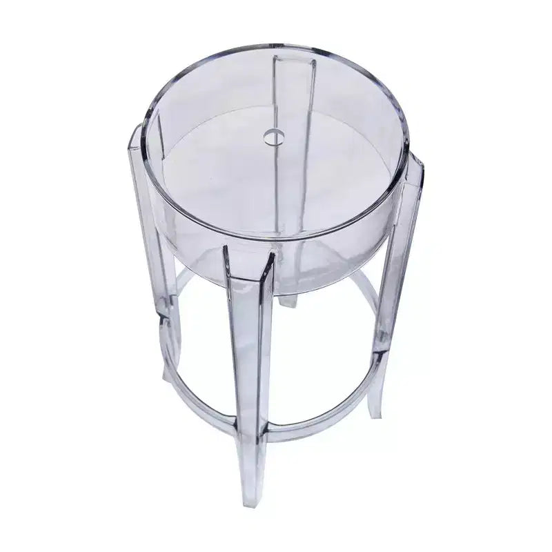 LeisureMod Averill Tabouret de Bar Moderne avec Siège et Pieds en Acrylique Transparent, Chaise Haute de Bar Transparente pour Îlot de Cuisine ou Bar à Domicile