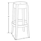 LeisureMod Averill Tabouret de Bar Moderne avec Siège et Pieds en Acrylique Transparent, Chaise Haute de Bar Transparente pour Îlot de Cuisine ou Bar à Domicile