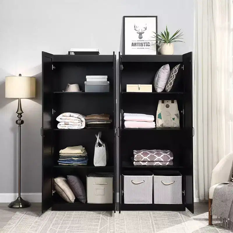 Ensemble de 2 placards de rangement à 4 étagères Hopkins Modern - Manhattan Comfort