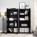 Ensemble de 2 placards de rangement à 4 étagères Hopkins Modern - Manhattan Comfort
