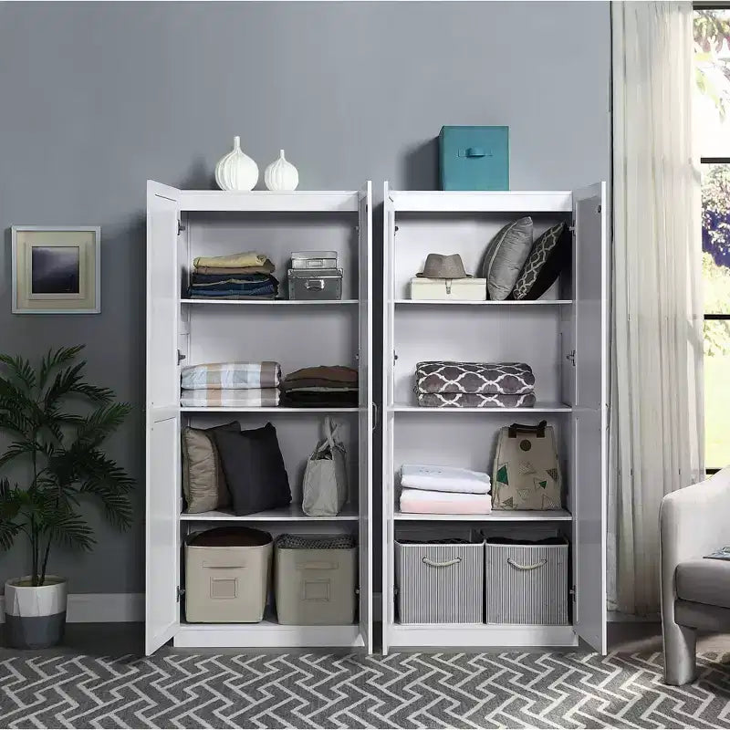 Ensemble de 2 placards de rangement à 4 étagères Hopkins Modern - Manhattan Comfort