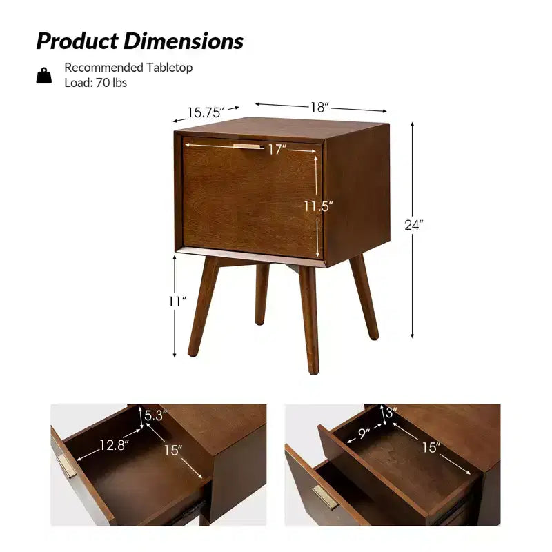Lot de 2 tables d'appoint Doris à 2 tiroirs avec prises intégrées | HULALA HOME
