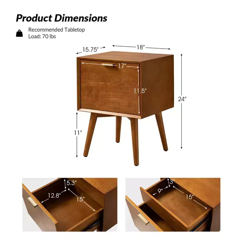 Lot de 2 tables d'appoint Doris à 2 tiroirs avec prises intégrées | HULALA HOME
