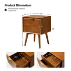 Lot de 2 tables d'appoint Doris à 2 tiroirs avec prises intégrées | HULALA HOME