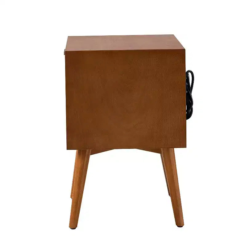 Lot de 2 tables d'appoint Doris à 2 tiroirs avec prises intégrées | HULALA HOME