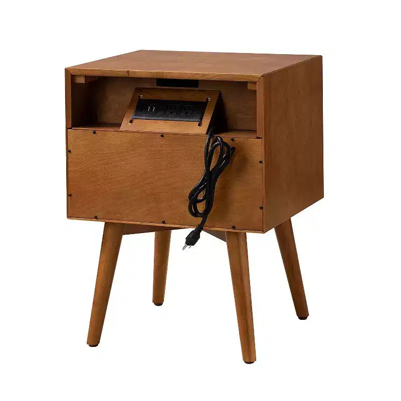 Lot de 2 tables d'appoint Doris à 2 tiroirs avec prises intégrées | HULALA HOME