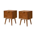 Set of 2 Doris 2 - Drawer end table with Built-In Outlets | HULALA HOME