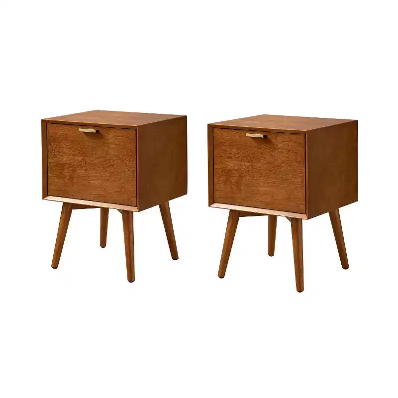 Set of 2 Doris 2 - Drawer end table with Built-In Outlets | HULALA HOME