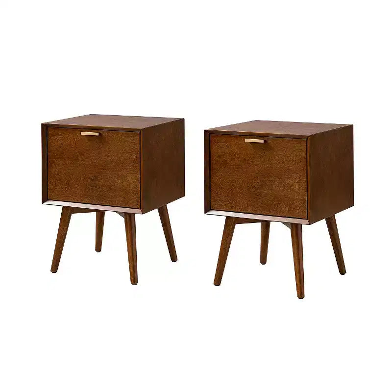 Lot de 2 tables d'appoint Doris à 2 tiroirs avec prises intégrées | HULALA HOME