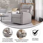 Fauteuil inclinable, à bascule et pivotant manuel traditionnel 3 en 1 Merrick Lane