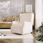 Fauteuil Inclinable Glider Manuel Emma et Oliver avec Pivotement à 360 Degrés, Fauteuil Inclinable à Dossier Ailé Parfait pour le Salon, la Chambre ou la Chambre de Bébé