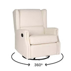Fauteuil Inclinable Glider Manuel Emma et Oliver avec Pivotement à 360 Degrés, Fauteuil Inclinable à Dossier Ailé Parfait pour le Salon, la Chambre ou la Chambre de Bébé