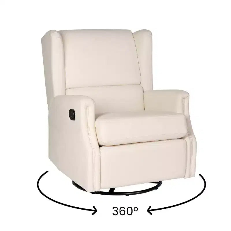 Fauteuil Inclinable Glider Manuel Emma et Oliver avec Pivotement à 360 Degrés, Fauteuil Inclinable à Dossier Ailé Parfait pour le Salon, la Chambre ou la Chambre de Bébé