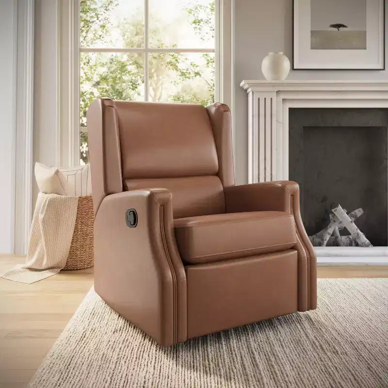 Fauteuil Inclinable Glider Manuel Emma et Oliver avec Pivotement à 360 Degrés, Fauteuil Inclinable à Dossier Ailé Parfait pour le Salon, la Chambre ou la Chambre de Bébé