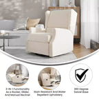 Fauteuil Inclinable Glider Manuel Emma et Oliver avec Pivotement à 360 Degrés, Fauteuil Inclinable à Dossier Ailé Parfait pour le Salon, la Chambre ou la Chambre de Bébé