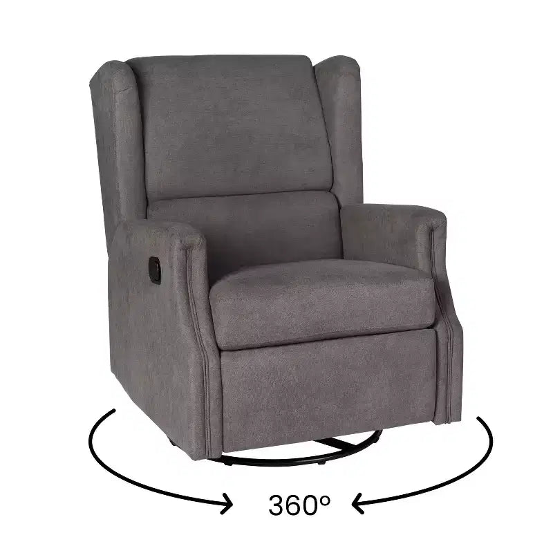 Fauteuil Inclinable Glider Manuel Emma et Oliver avec Pivotement à 360 Degrés, Fauteuil Inclinable à Dossier Ailé Parfait pour le Salon, la Chambre ou la Chambre de Bébé