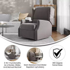 Fauteuil Inclinable Glider Manuel Emma et Oliver avec Pivotement à 360 Degrés, Fauteuil Inclinable à Dossier Ailé Parfait pour le Salon, la Chambre ou la Chambre de Bébé
