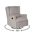 Fauteuil Inclinable Glider Manuel Emma et Oliver avec Pivotement à 360 Degrés, Fauteuil Inclinable à Dossier Ailé Parfait pour le Salon, la Chambre ou la Chambre de Bébé