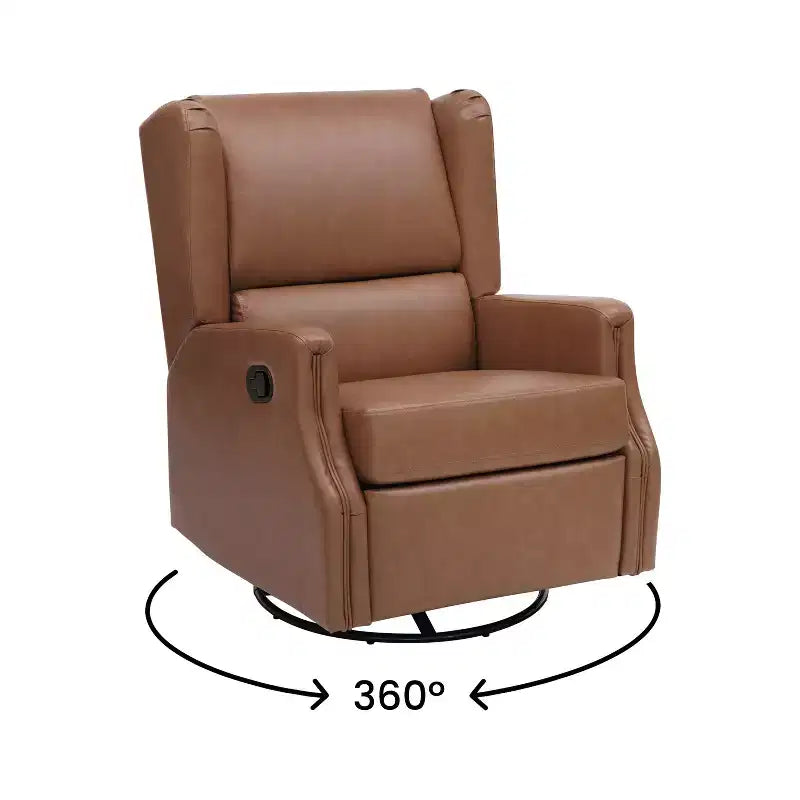 Fauteuil Inclinable Glider Manuel Emma et Oliver avec Pivotement à 360 Degrés, Fauteuil Inclinable à Dossier Ailé Parfait pour le Salon, la Chambre ou la Chambre de Bébé