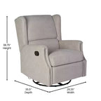 Fauteuil Inclinable Glider Manuel Emma et Oliver avec Pivotement à 360 Degrés, Fauteuil Inclinable à Dossier Ailé Parfait pour le Salon, la Chambre ou la Chambre de Bébé