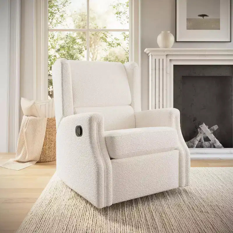 Fauteuil Inclinable Glider Manuel Emma et Oliver avec Pivotement à 360 Degrés, Fauteuil Inclinable à Dossier Ailé Parfait pour le Salon, la Chambre ou la Chambre de Bébé