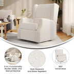 Fauteuil Inclinable Glider Manuel Emma et Oliver avec Pivotement à 360 Degrés, Fauteuil Inclinable à Dossier Ailé Parfait pour le Salon, la Chambre ou la Chambre de Bébé