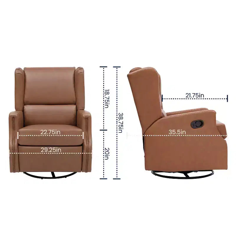 Fauteuil Inclinable Glider Manuel Emma et Oliver avec Pivotement à 360 Degrés, Fauteuil Inclinable à Dossier Ailé Parfait pour le Salon, la Chambre ou la Chambre de Bébé