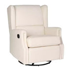 Fauteuil Inclinable Glider Manuel Emma et Oliver avec Pivotement à 360 Degrés, Fauteuil Inclinable à Dossier Ailé Parfait pour le Salon, la Chambre ou la Chambre de Bébé
