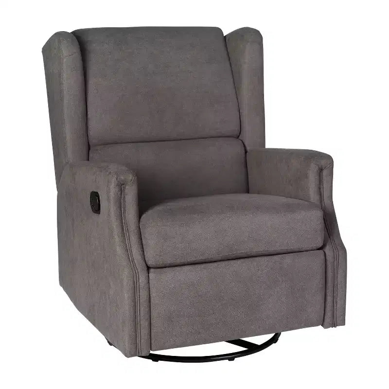 Fauteuil Inclinable Glider Manuel Emma et Oliver avec Pivotement à 360 Degrés, Fauteuil Inclinable à Dossier Ailé Parfait pour le Salon, la Chambre ou la Chambre de Bébé