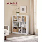 VASAGLE Bibliothèque 8 casiers, Étagère de Rangement Modulable, Meuble de Rangement, Étagère d'Exposition, Meuble de Rangement pour Bureau