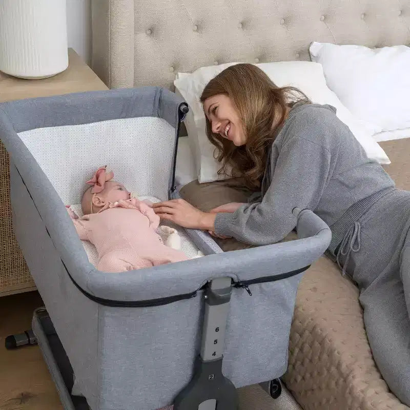SereneLife 3-in-1 Portable Baby Crib - Adjustable Height, Removable Bassinet, and Swing Crib for Newborns & Toddlers