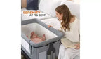 Lit de bébé portable 3-en-1 SereneLife - Hauteur réglable, nacelle amovible et berceau à bascule pour nouveau-nés et tout-petits