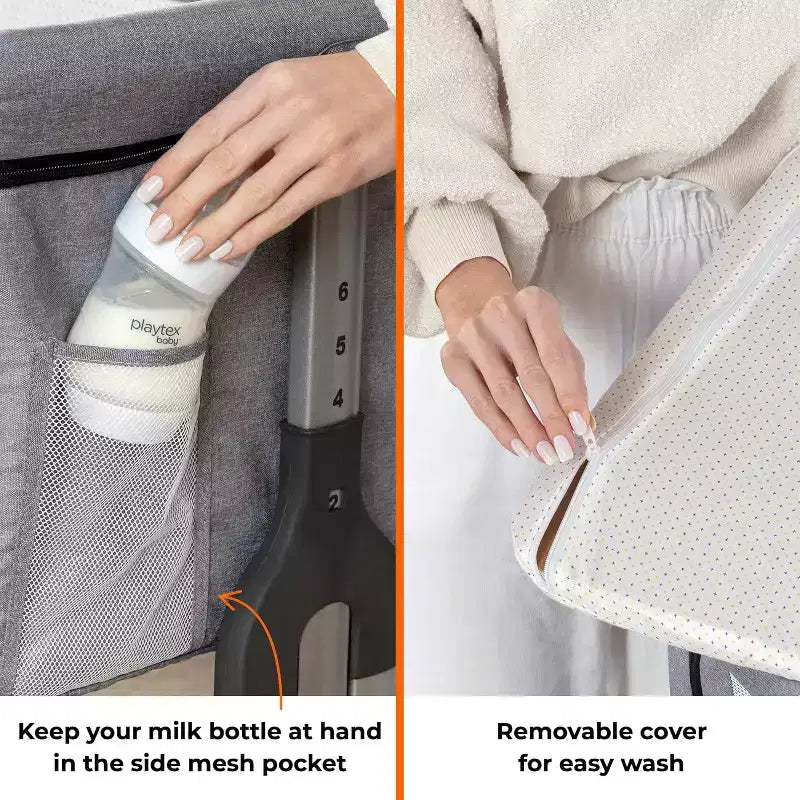 Lit de bébé portable 3-en-1 SereneLife - Hauteur réglable, nacelle amovible et berceau à bascule pour nouveau-nés et tout-petits