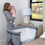 Lit de bébé portable 3-en-1 SereneLife - Hauteur réglable, nacelle amovible et berceau à bascule pour nouveau-nés et tout-petits