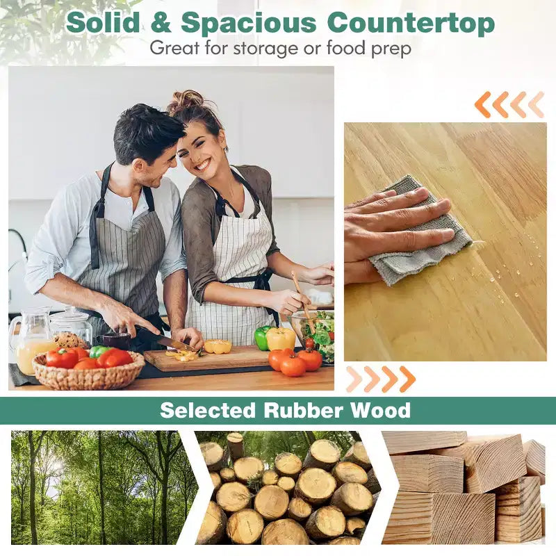 Desserte de cuisine roulante Costway, îlot de rangement robuste, meuble utilitaire