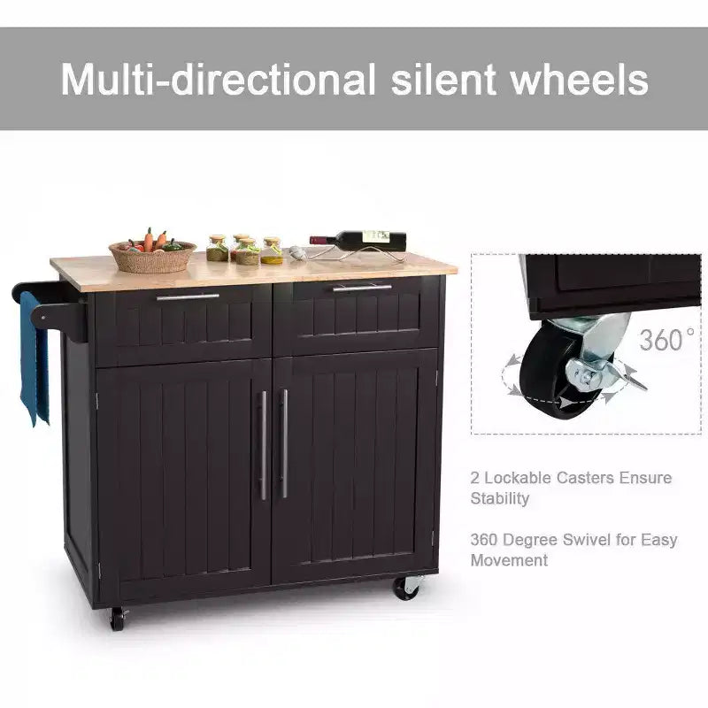 Desserte de cuisine roulante Costway, îlot de rangement robuste, meuble utilitaire