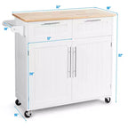 Desserte de cuisine roulante Costway, îlot de rangement robuste, meuble utilitaire