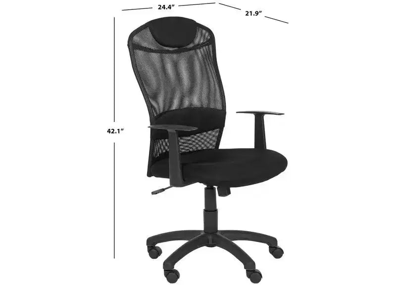 Chaise de bureau pivotante Shane - Hauteur réglable - FOX8504 - Noir - Safavieh