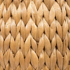 happimess Colt 17 Tabouret de rangement en jacinthe tissée à la main avec couvercle, style bohème côtier, naturel
